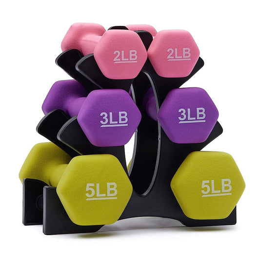 Jimwalt 20-Pound (9 Kg) Fixed Dumbbell Set with Stand, (Stand Material: Plastic)